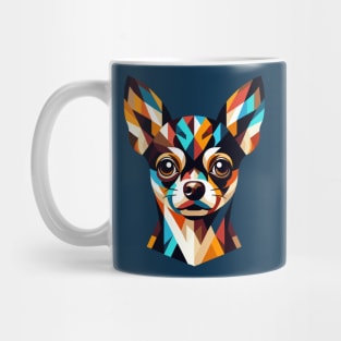 Colorful Geometric Chihuahua: Modern Canine Art Mug